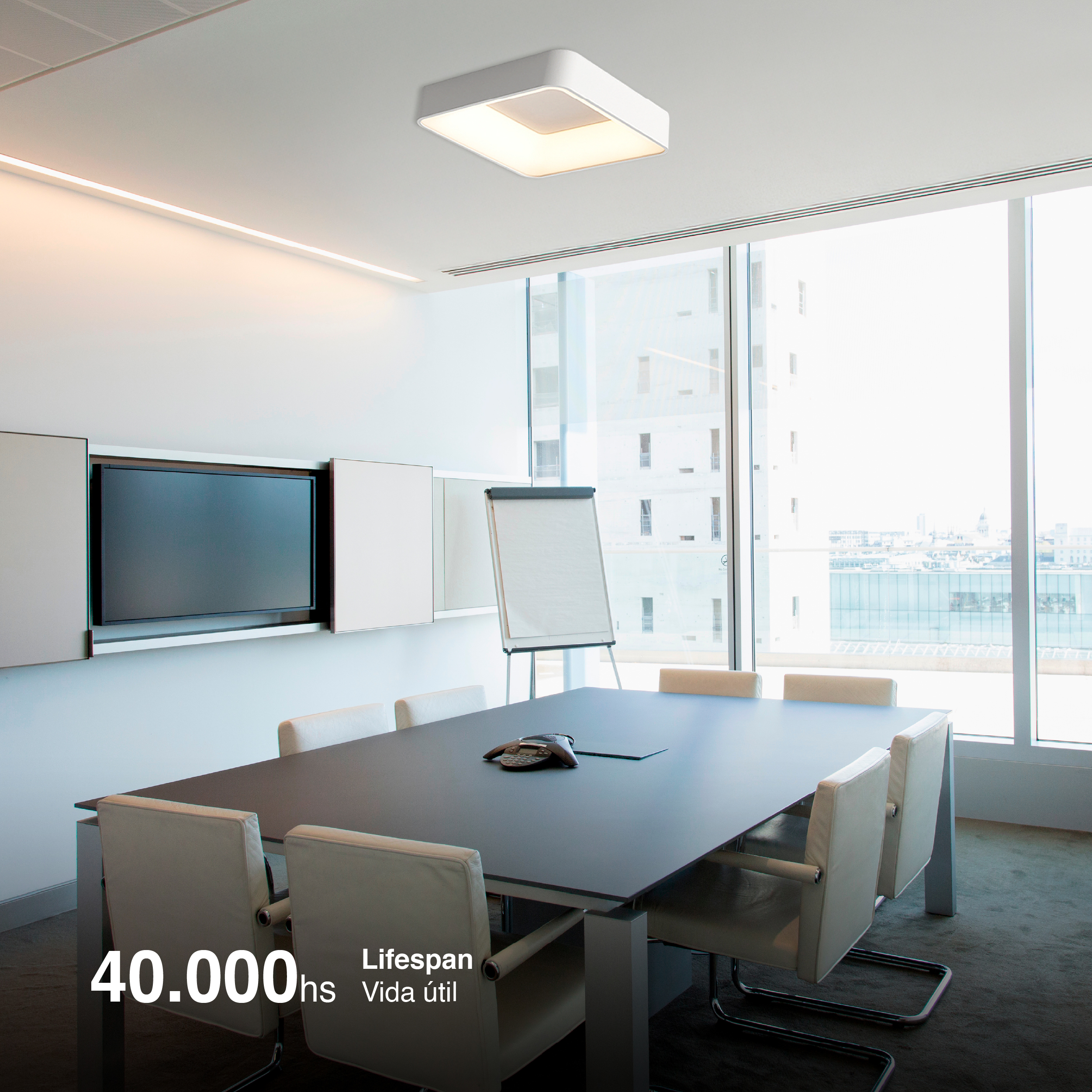 Panel LED Smart Cuadrado Blanco 50x50x9cm 48W 210mA CCT, de Aplicar