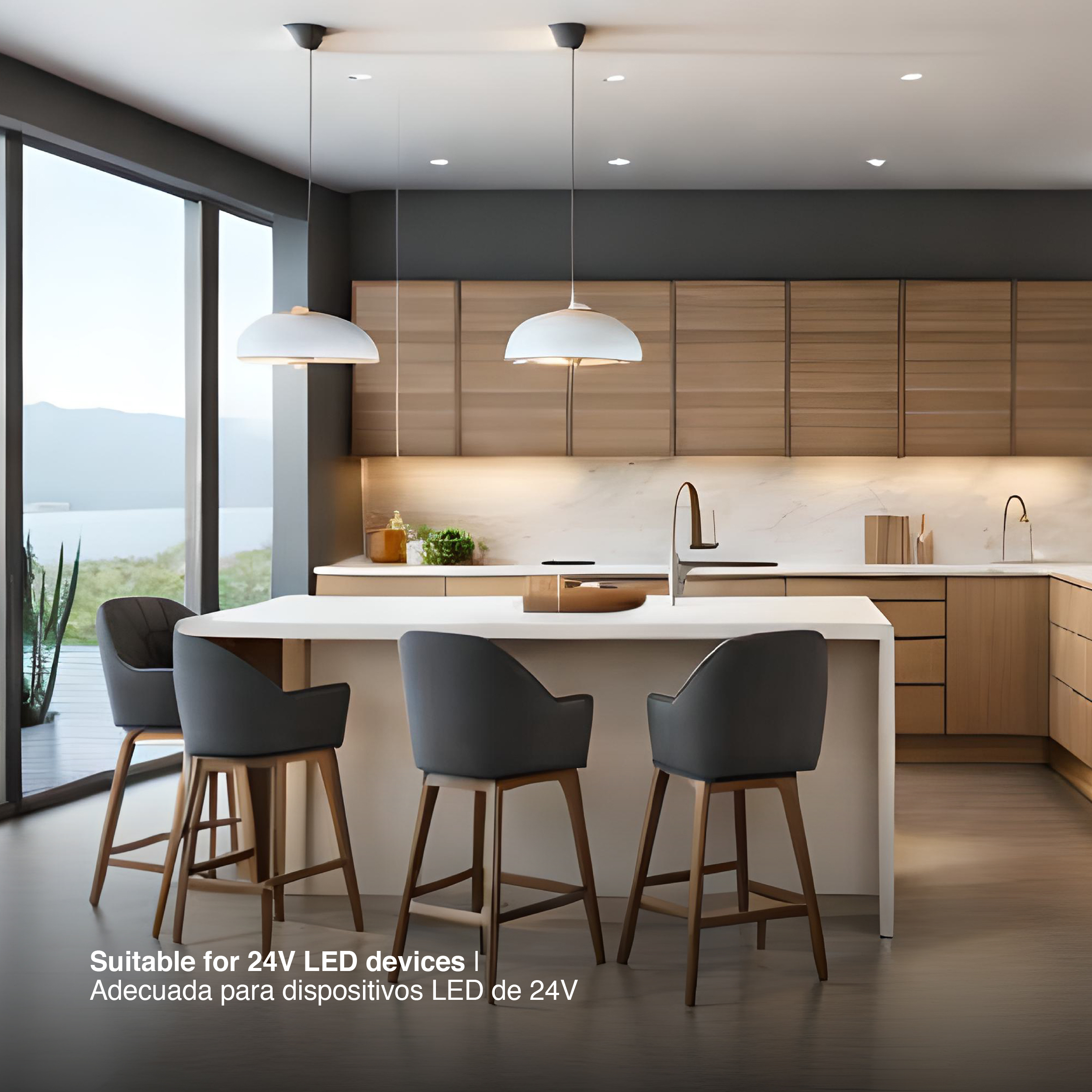 Fuente de Alimentación Dimerizable TRIAC & 0-10v, 24V 4A 100W, Interior