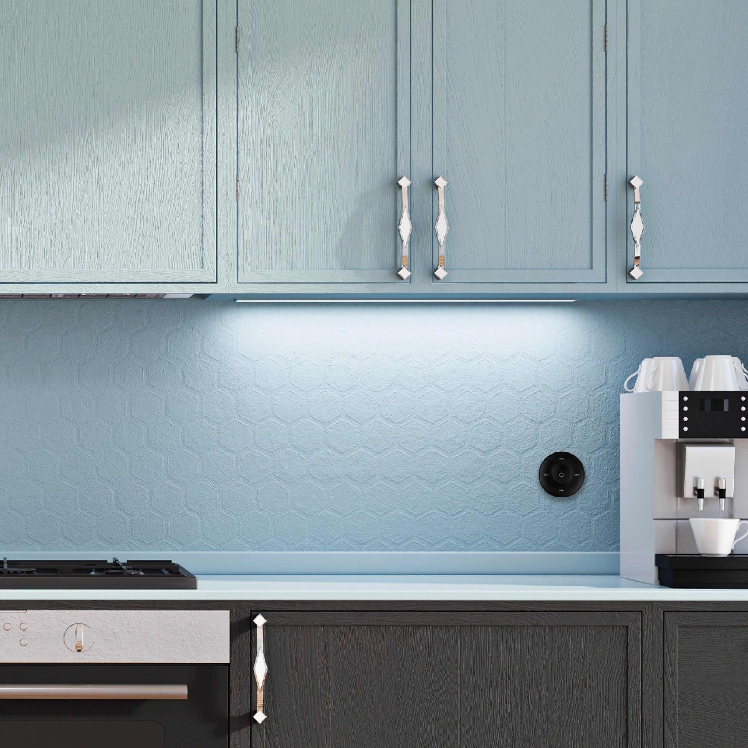 Mini Control Remoto Dimmer Giratorio con Base Magnética 3V 2.4GHz, Negro