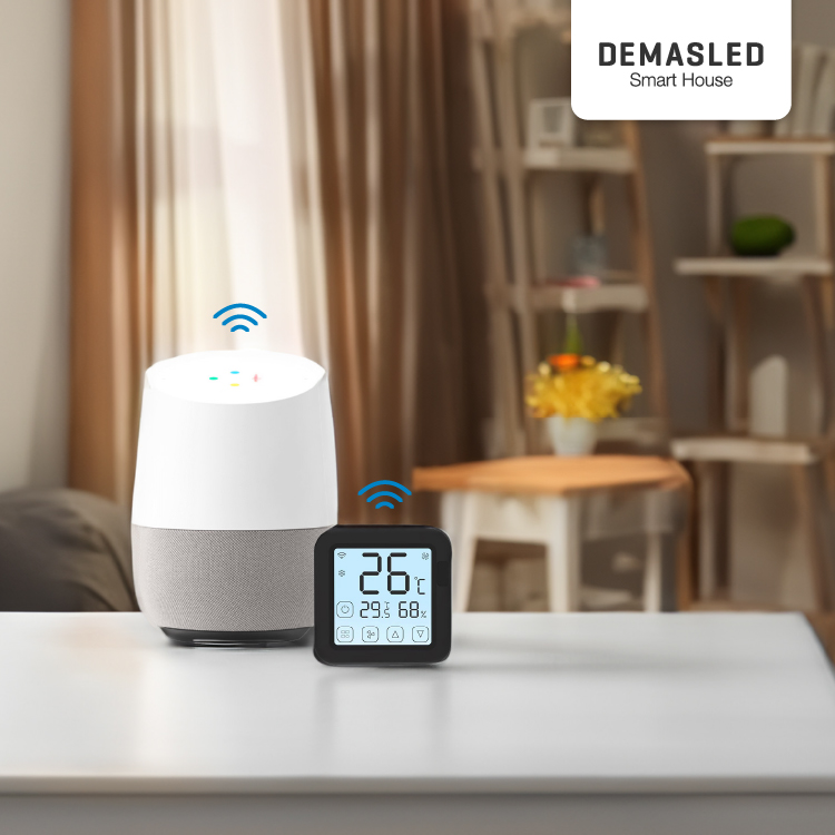 Termostato Digital de Ambiente con Pantalla Táctil Smart WiFi + IR, Negro