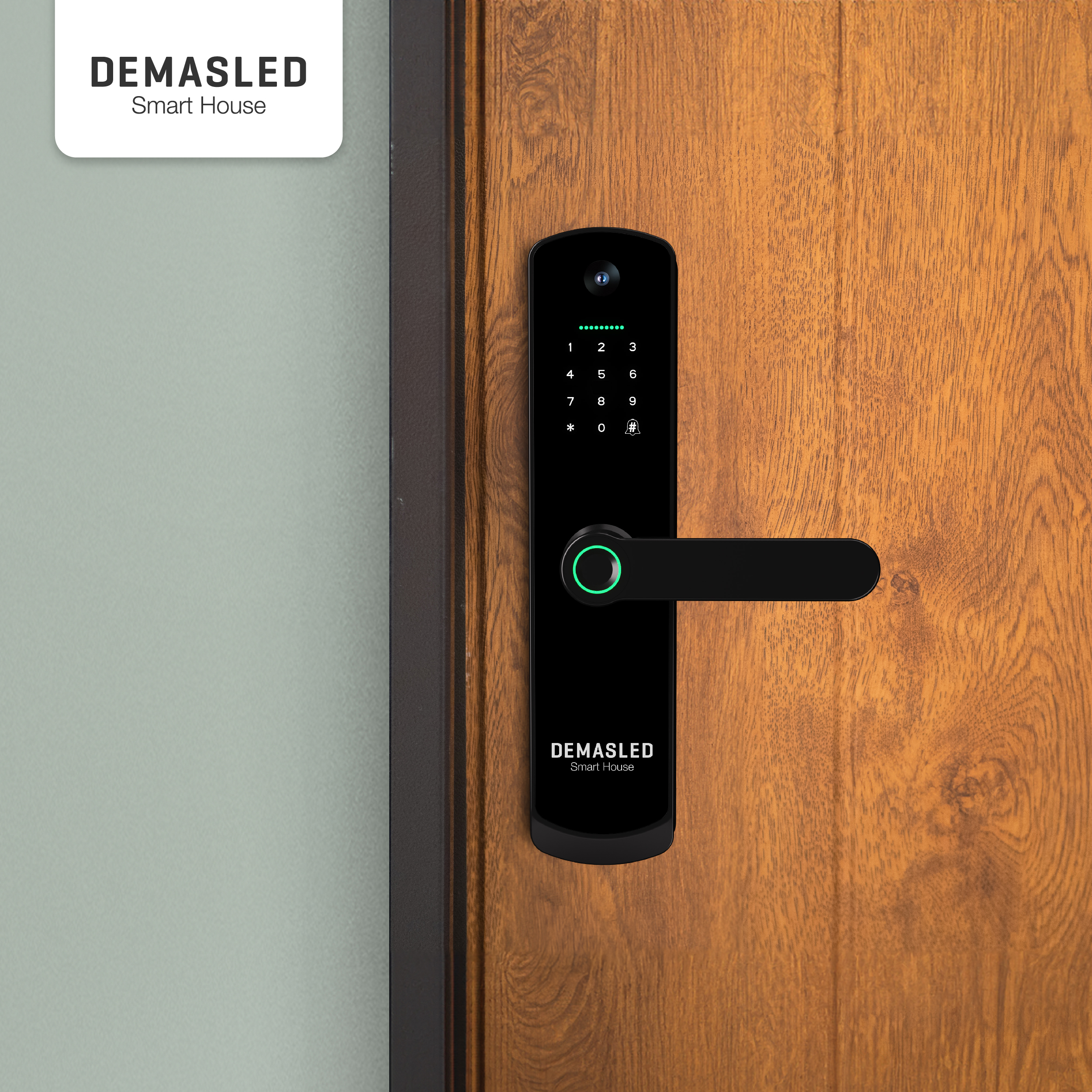 Cerradura Biométrica Smart WIFI de Vidrio Templado con Cámara