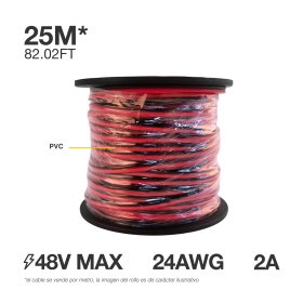Cable de 24 AWG para LED Monocromático, 0.5mm, 48V Máx x25m