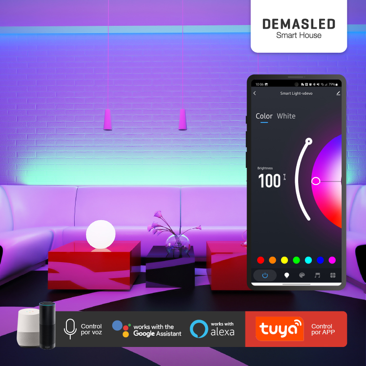 Controladora Smart Music WiFi IR RGB con Control Remoto, 12V
