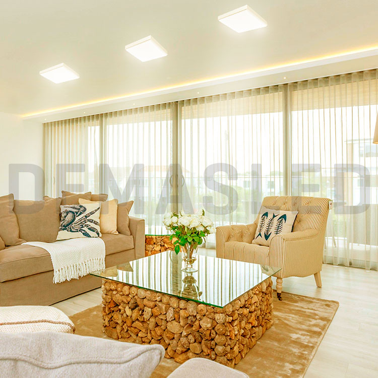 Plafón LED Cuadrado FRAMELESS de 17x17cm 22W 1870lm Blanco Cálido, De Aplicar