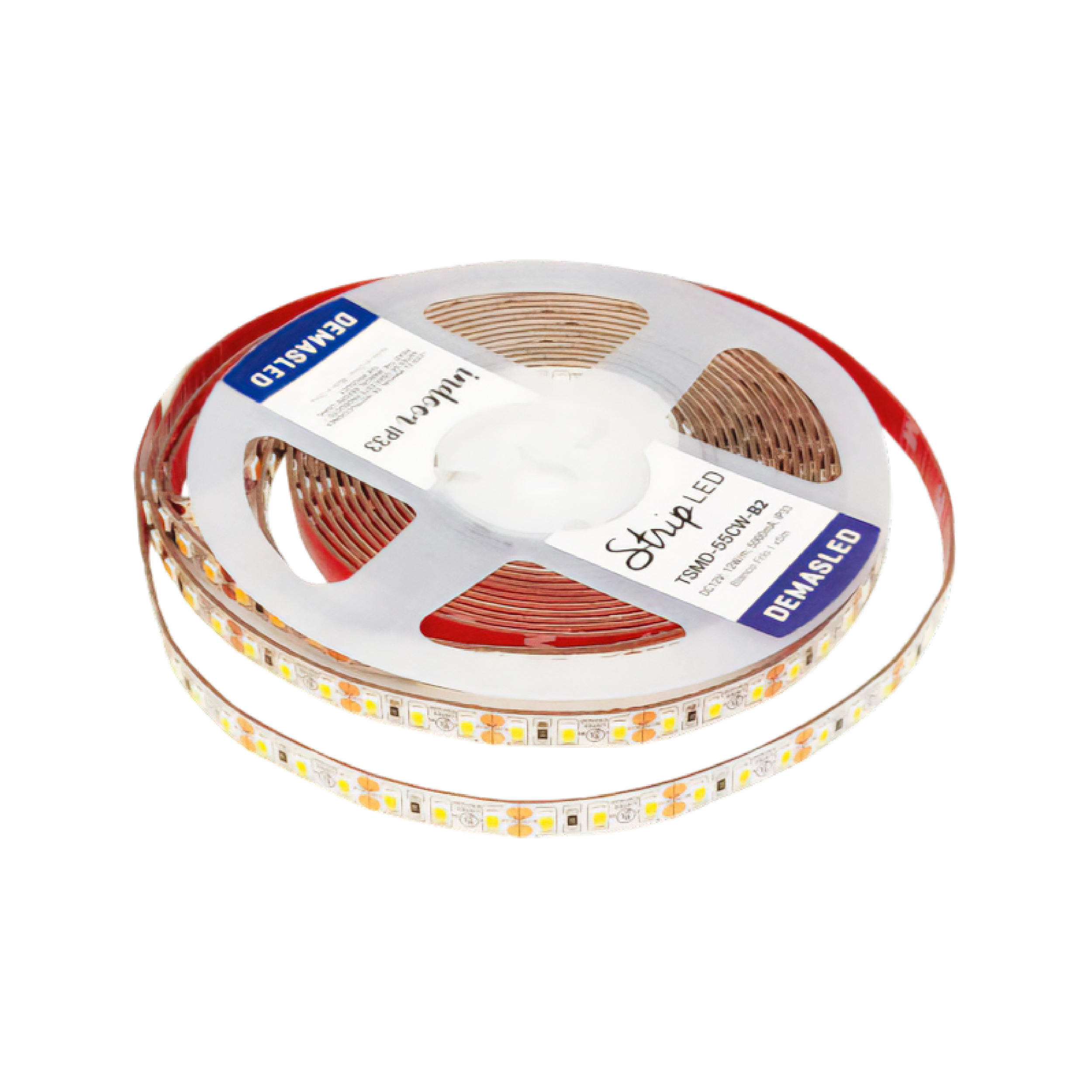 Tira LED SMD2835 12V 12W/m, Frío 1200lm/m 120 LEDs/m, 8mm PBC, 5m