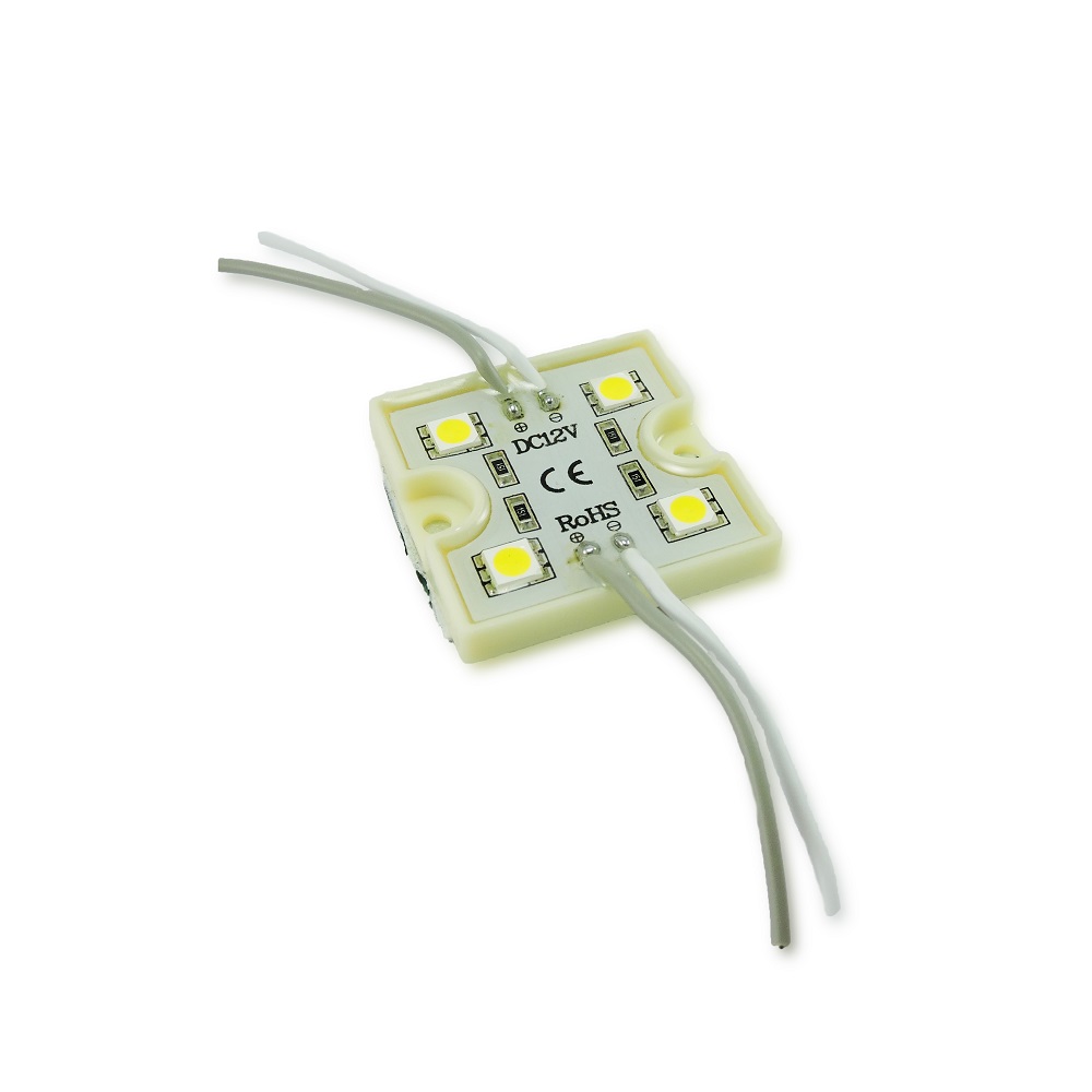 Módulo LED SMD 5060 4 LEDs Blanco Frío 12V 1.44W IP65