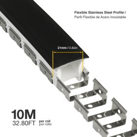 Perfil flexible de acero inoxidable para pers-02 x10m