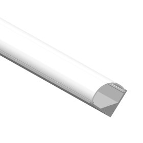 Perfil de Aluminio Esquinero 7,4x7,4mm Anodizado, Cover Opal Curvo Blanco x2m