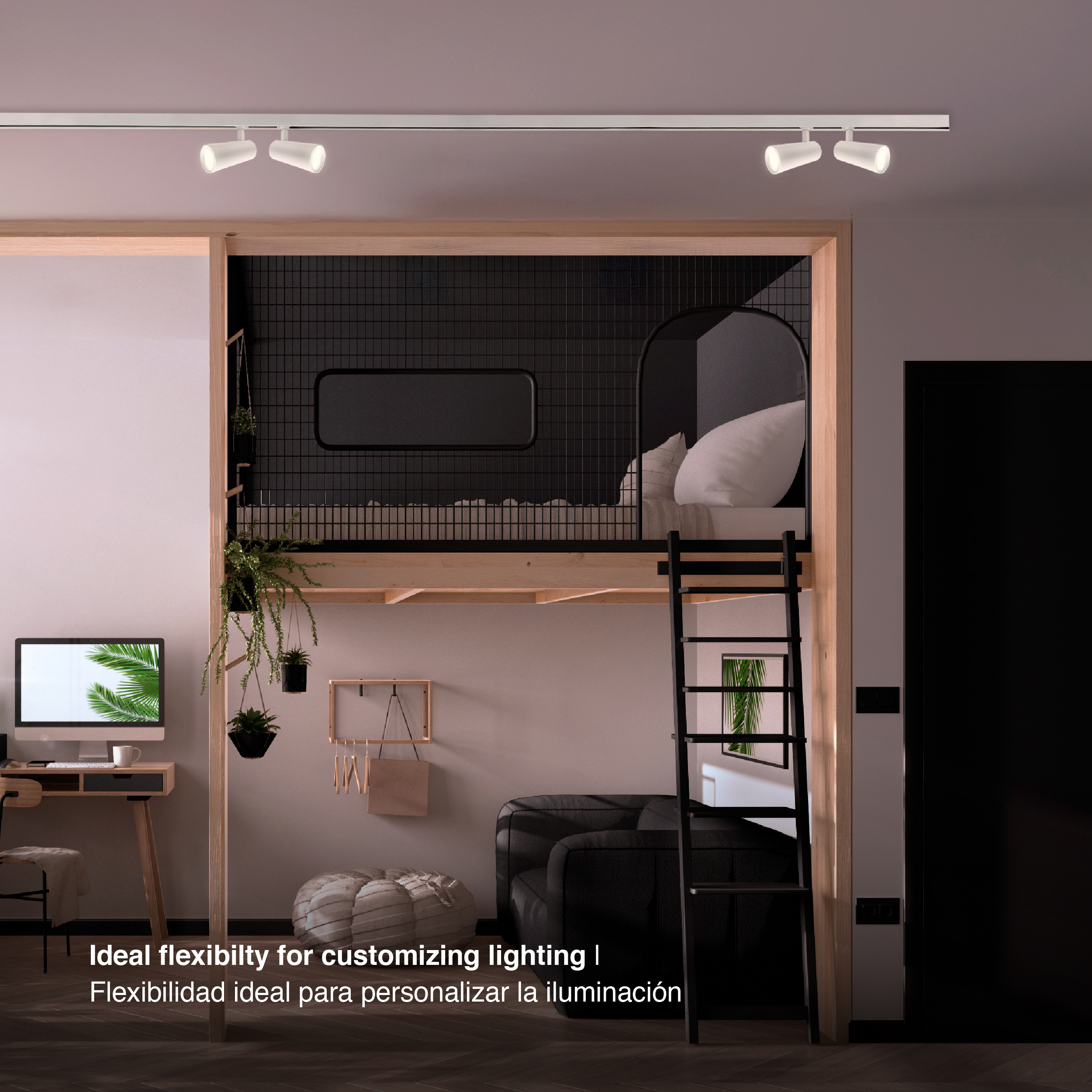 Lámpara LED Track Light para GU10 Blanco