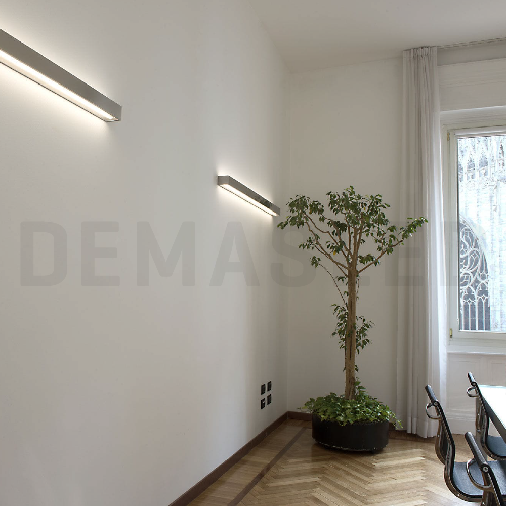 Perfil de Aluminio Anodizado Bidireccional, Difusor Opal Blanco, 42mm, 1m