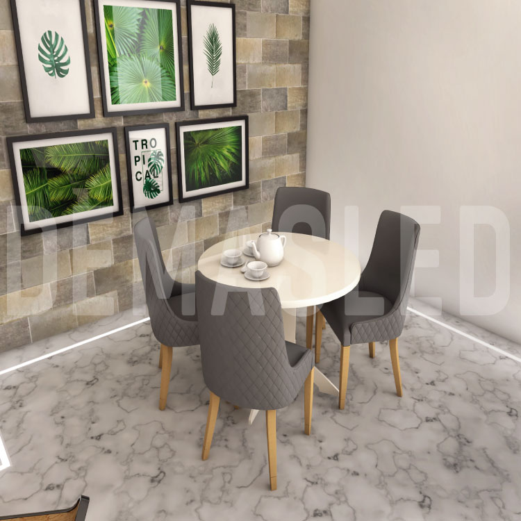 Perfil de Aluminio de Embutir en Piso 21x11mm Anodizado, Cover Opal Blanco x1m