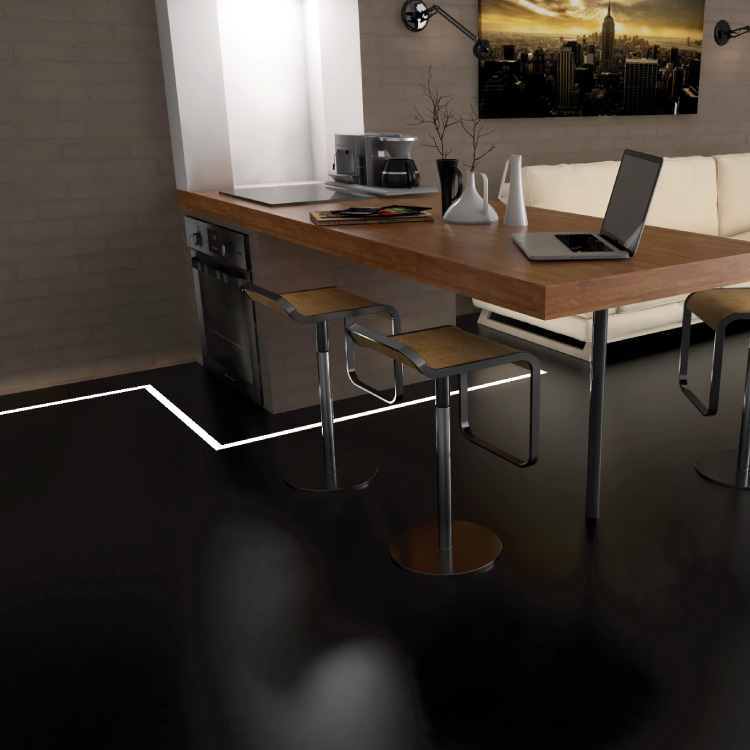 Perfil de Aluminio de Embutir en Piso 21x11mm Anodizado, Cover Opal Blanco x1m