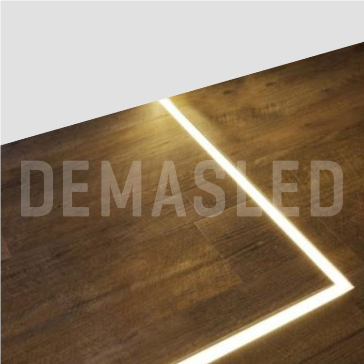 Perfil de Aluminio de Piso 26x21mm Anodizado, Cover Opal Blanco Plano x1m