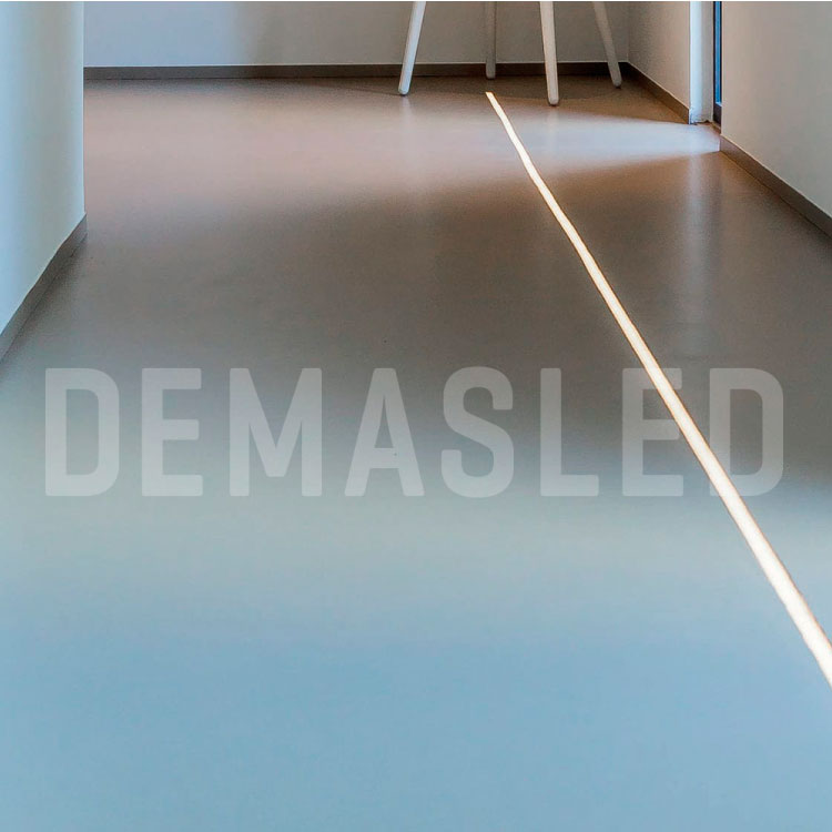 Perfil de Aluminio de Piso 26x21mm Anodizado, Cover Opal Blanco Plano x1m