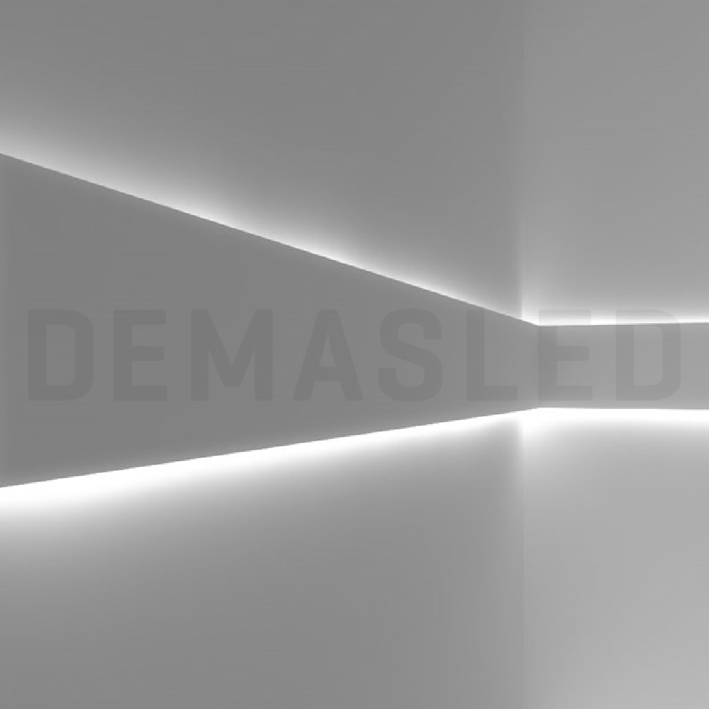 Perfil de Aluminio Duo Bidireccional 49x17mm Anodizado, Cover Opal Blanco x1m