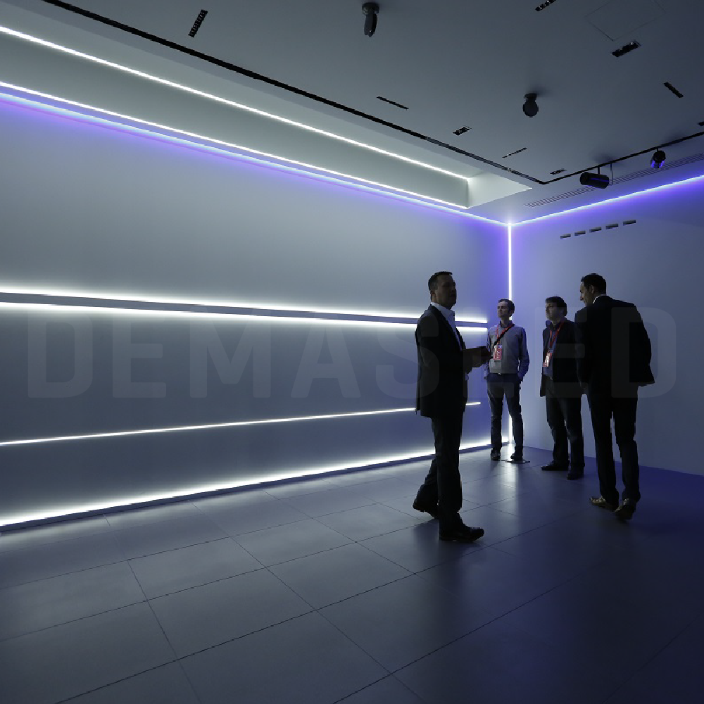 Perfil de Aluminio Duo Bidireccional 49x17mm Anodizado, Cover Opal Blanco x1m