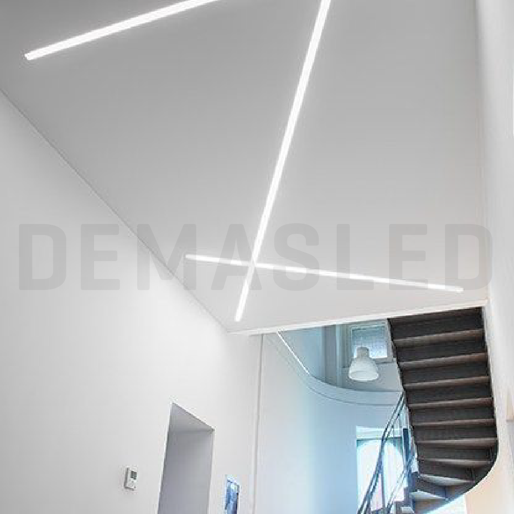 Perfil de Aluminio Linear 35x35mm Anodizado, Cover Opal Blanco x1m