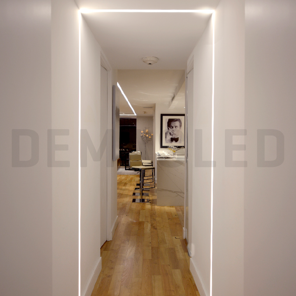 Perfil de Aluminio de Embutir 13,5x8mm Anodizado, Cover Opal Blanco x1m