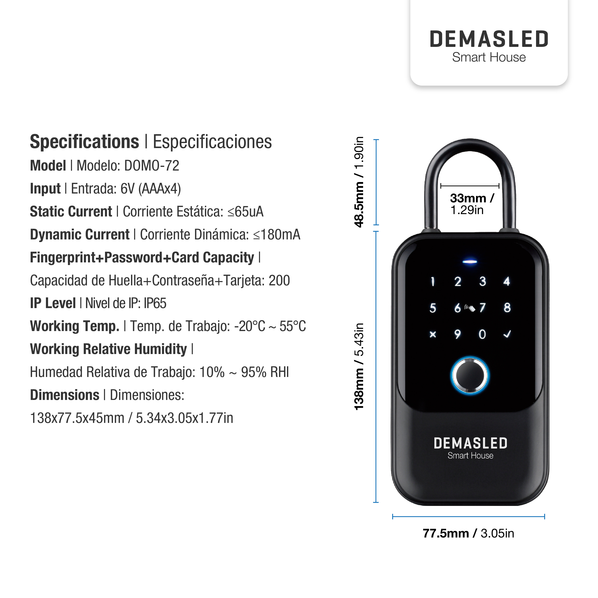 Caja de Llave Biométrica Smart IP65