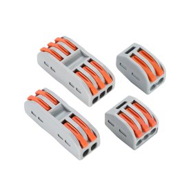 Kit de Conectores Empalme Fast Clip 2 y 3 Polos, 2x2 y 3x3 Bornera x80 piezas