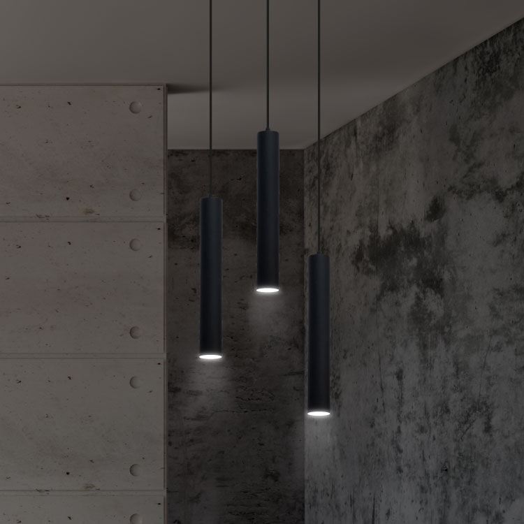 Lámpara TUBO de Techo Negro 35cm para Lámpara GU10