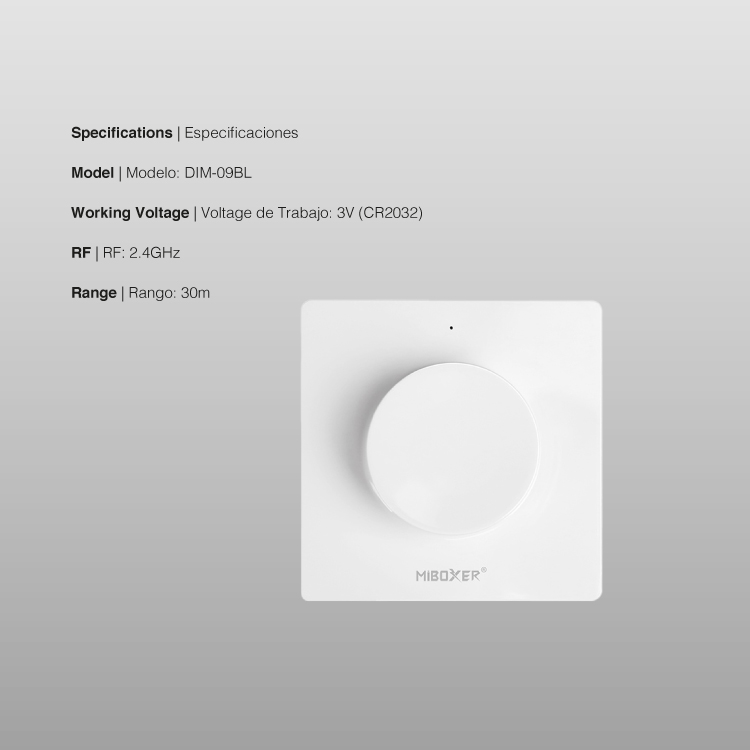 Control Remoto Dimmer Giratorio Magnético 3V 2,4GHz, Blanco