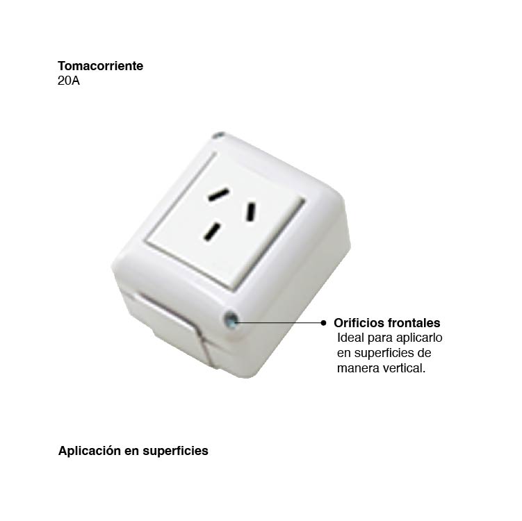 Tomacorriente de Aplicar, 20A 220V