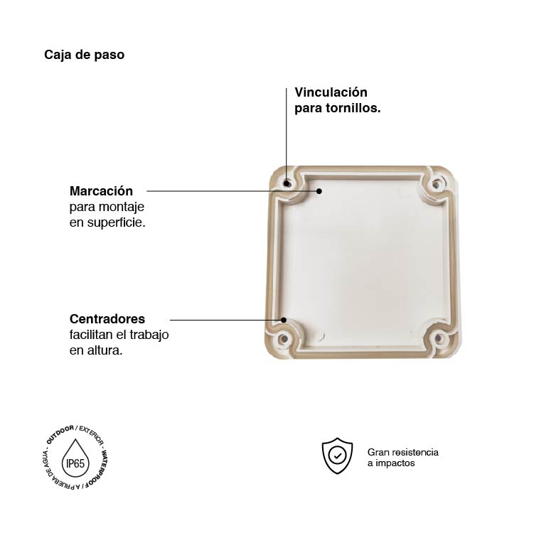 Caja de Paso Estanca 115x115x80mm