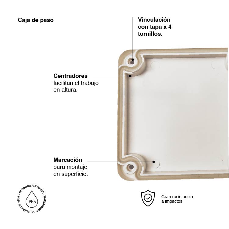 Caja de Paso Estanca 165x115x110mm
