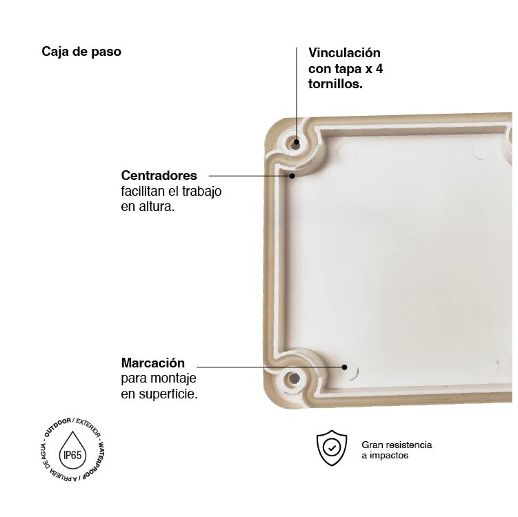 Caja de Paso Estanca 165x165x80mm