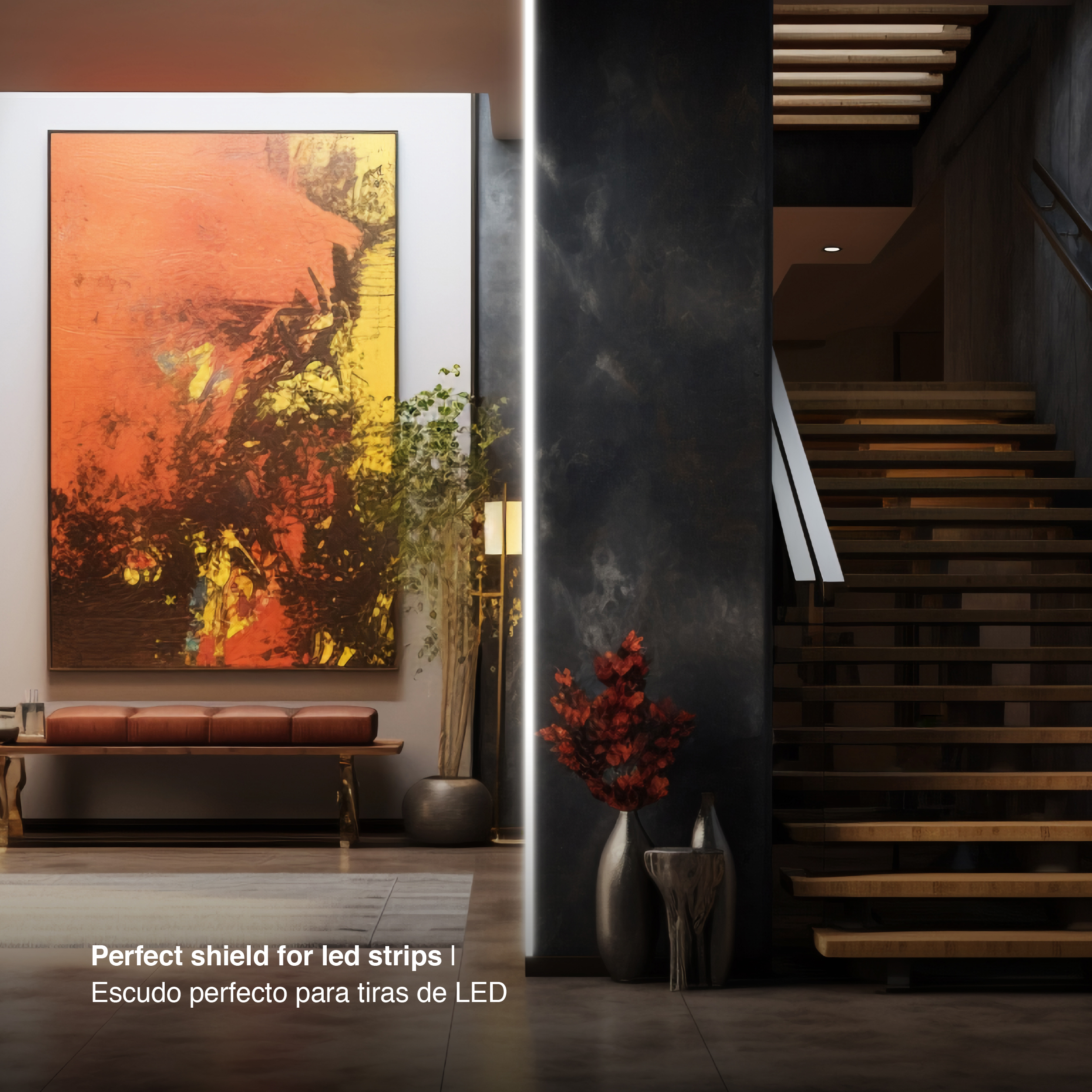 Perfil de Aluminio con Ala de Embutir 35x15mm Anodizado, Cover Opal Blanco x1m