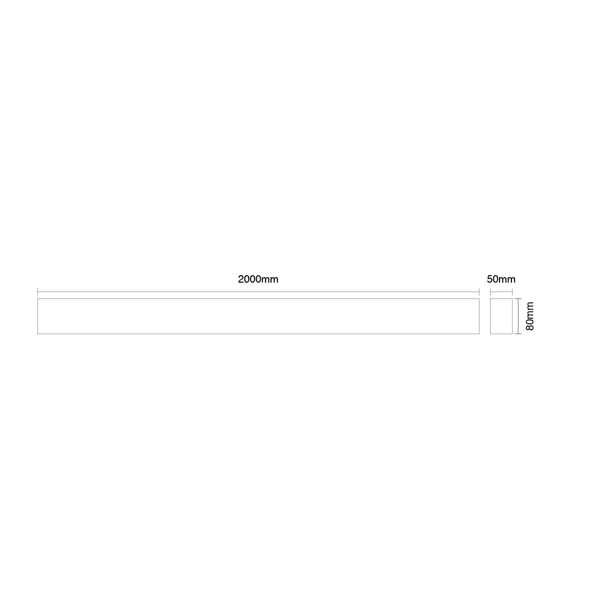 Perfil de Aluminio Linear 75x50mm Blanco, Cover Opal Blanco x2m
