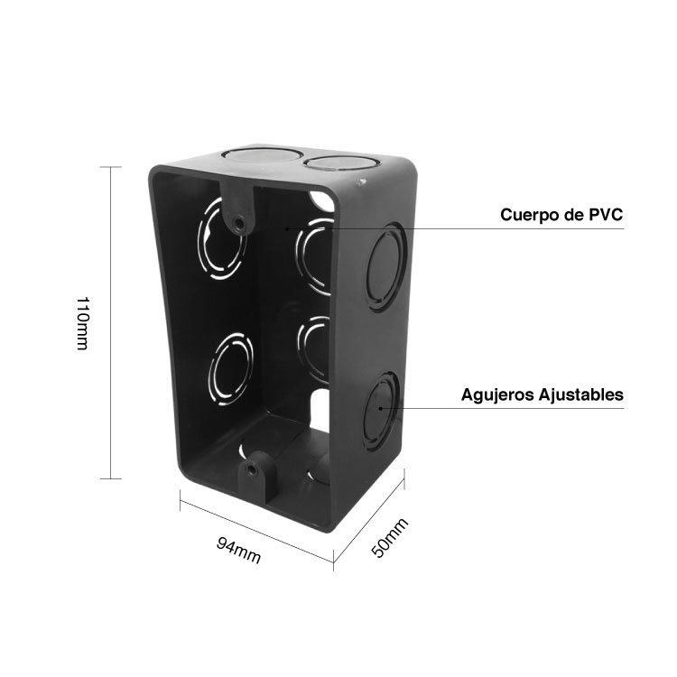 Caja de Paso de Embutir RECTANGULAR Gris 110x65x50mm