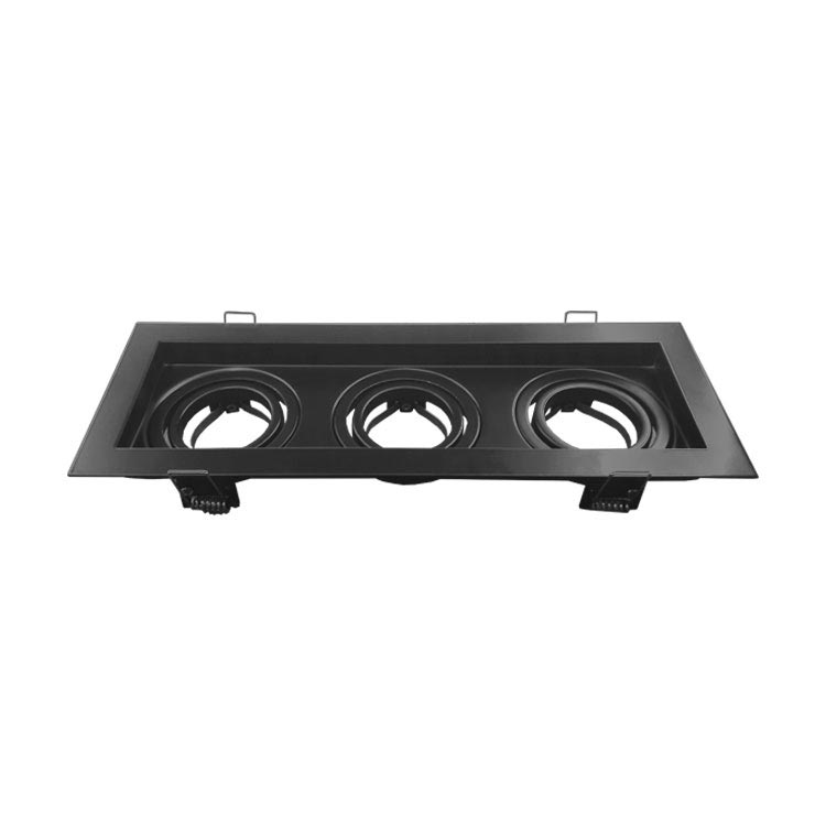 Spot Premium de Embutir Negro para 3 Lámparas LED GU10