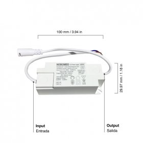 Driver LED, DC 40-66V 40W 600mA, Entrada: AC100-240V