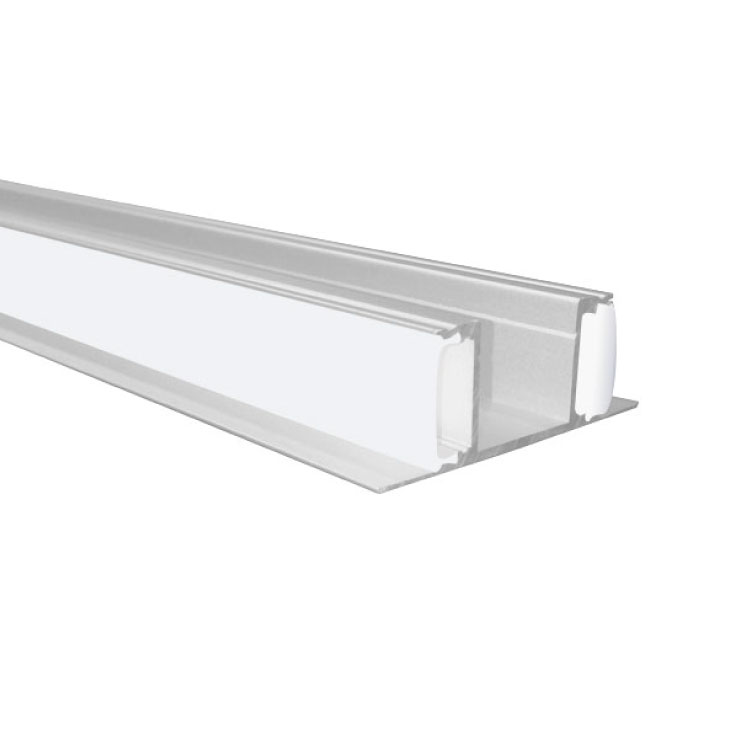 Perfil de Aluminio Duo Bidireccional 49x17mm Anodizado, Cover Opal Blanco x1m
