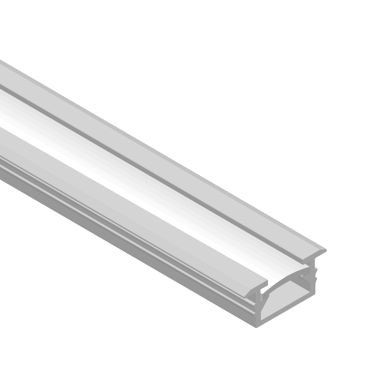 Perfil de Aluminio de Embutir 13,5x8mm Anodizado, Cover Opal Blanco x1m