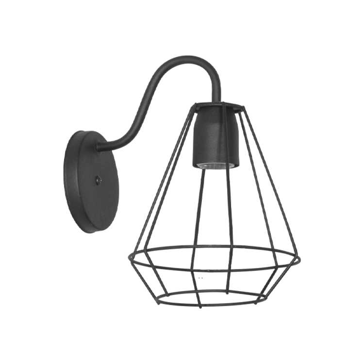 Aplique Jaula ORLEANS De Pared Negro Rosca E27