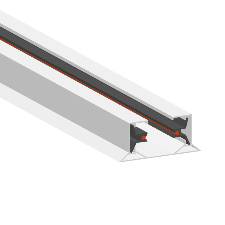 Riel de Iluminación Blanco para Track Light de 2m de longitud