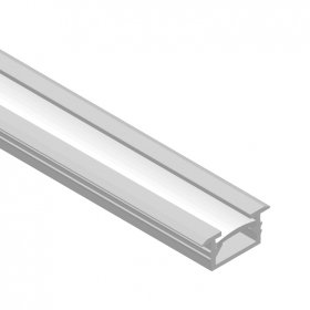 Perfil de Aluminio de Embutir 13,5x8mm Anodizado, Cover Opal Blanco x2m