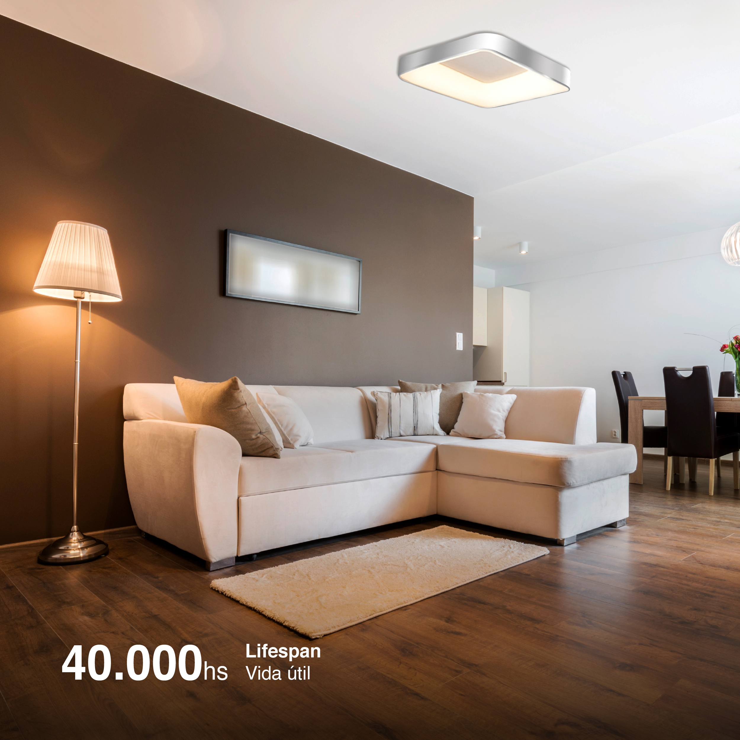 Panel LED Smart Cuadrado Níquel 60x60x9cm 60W 270mA CCT, de Aplicar