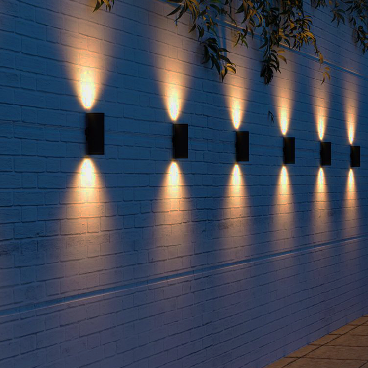 Aplique Exterior Bidireccional para 2 Dicroicas GU10, Negro 182x95x95mm