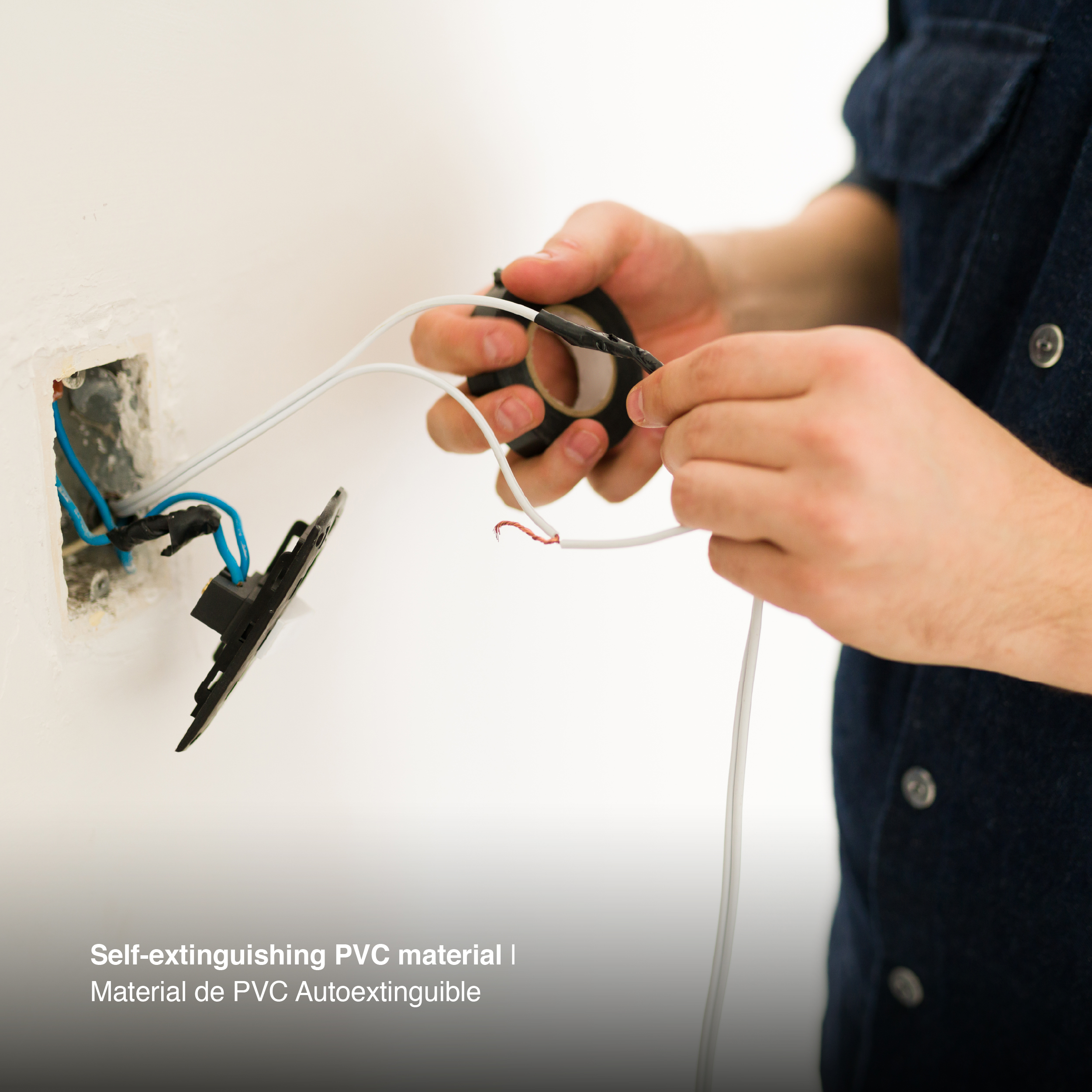 Cinta Adhesiva Aislante PVC, Negra 10m