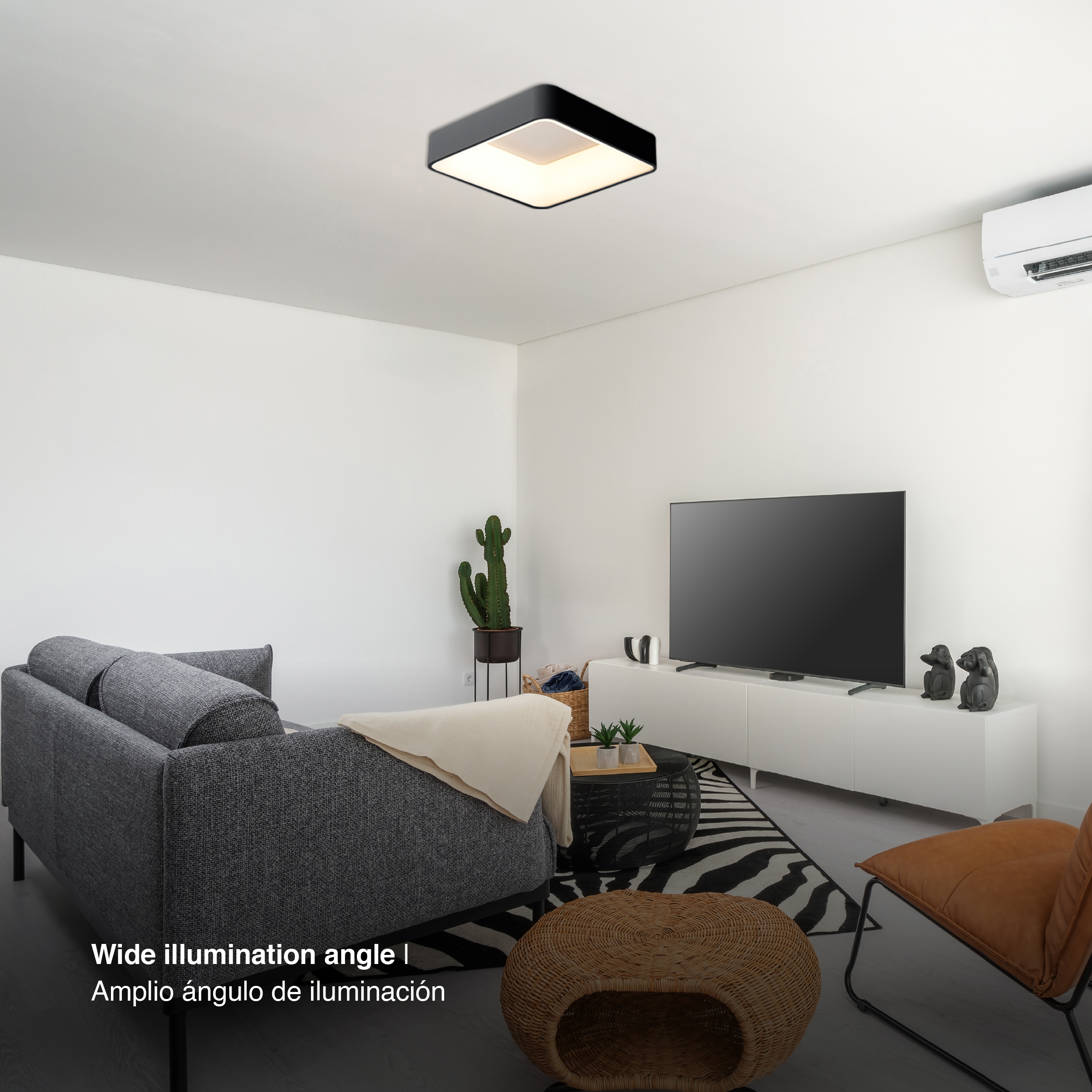 Panel LED Smart Cuadrado Negro 50x50x9cm 48W 210mA CCT, de Aplicar