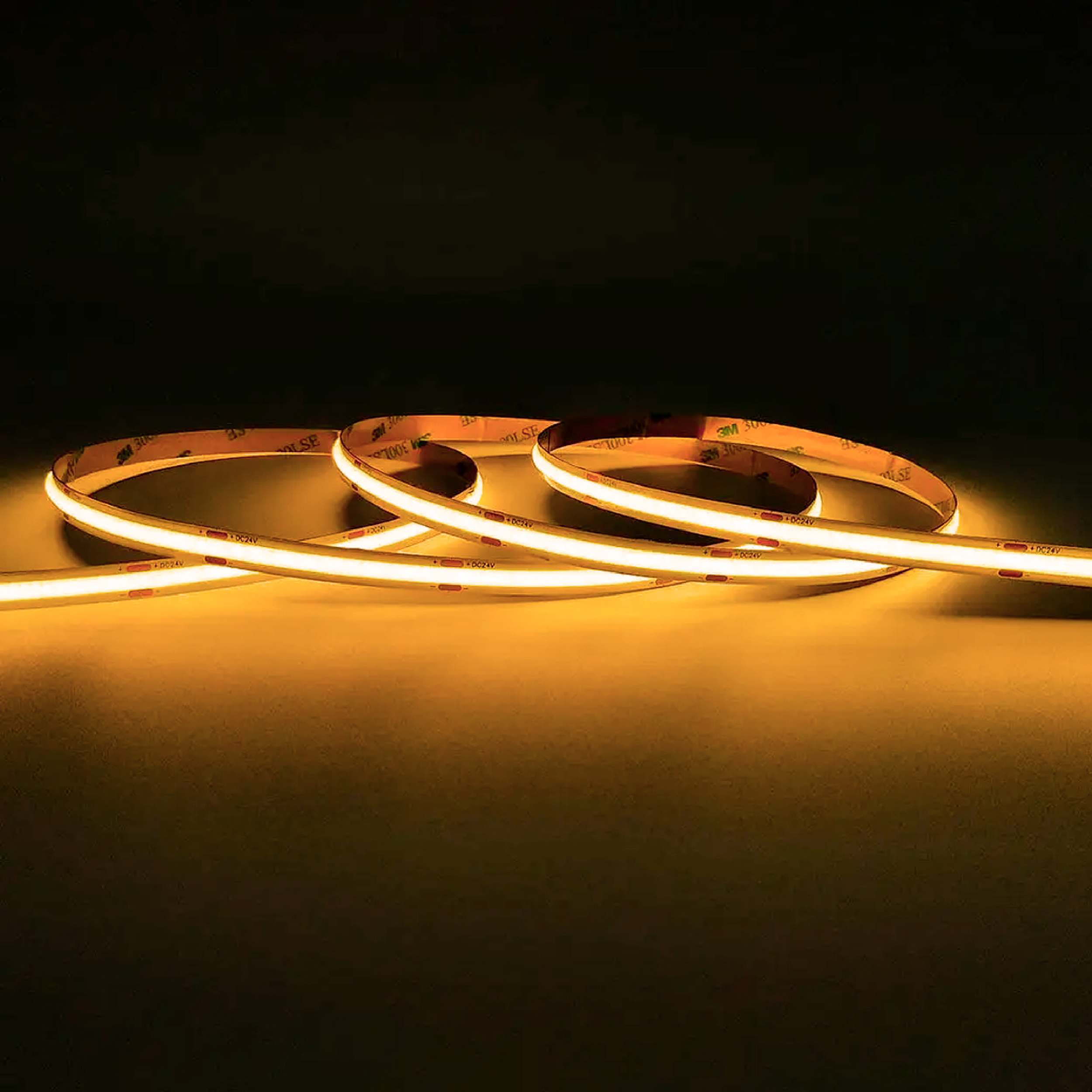 Tira LED COB 24V 11W/m, Blanco superCálido 950lm/m 480 LEDs/m, 8mm, 5m