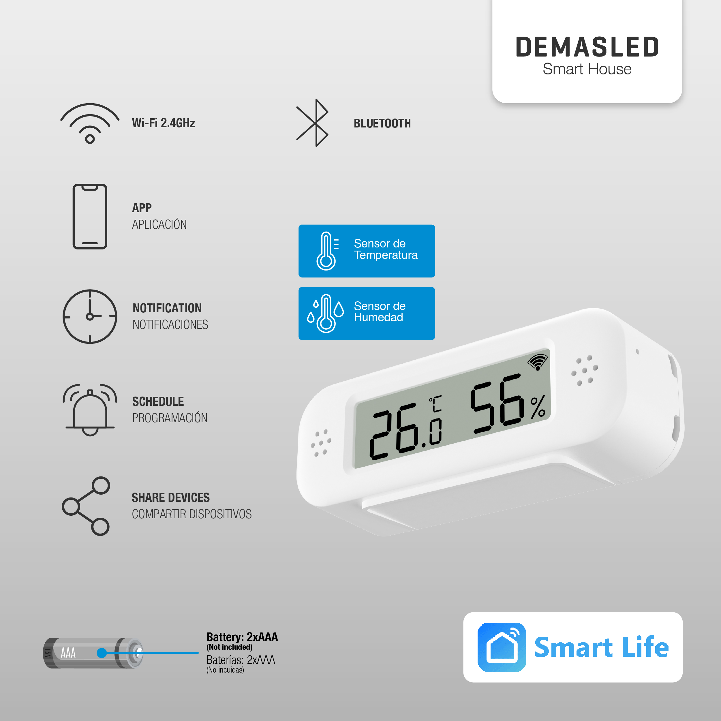 Sensor de Temperatura y Humedad WIFI con Pantalla