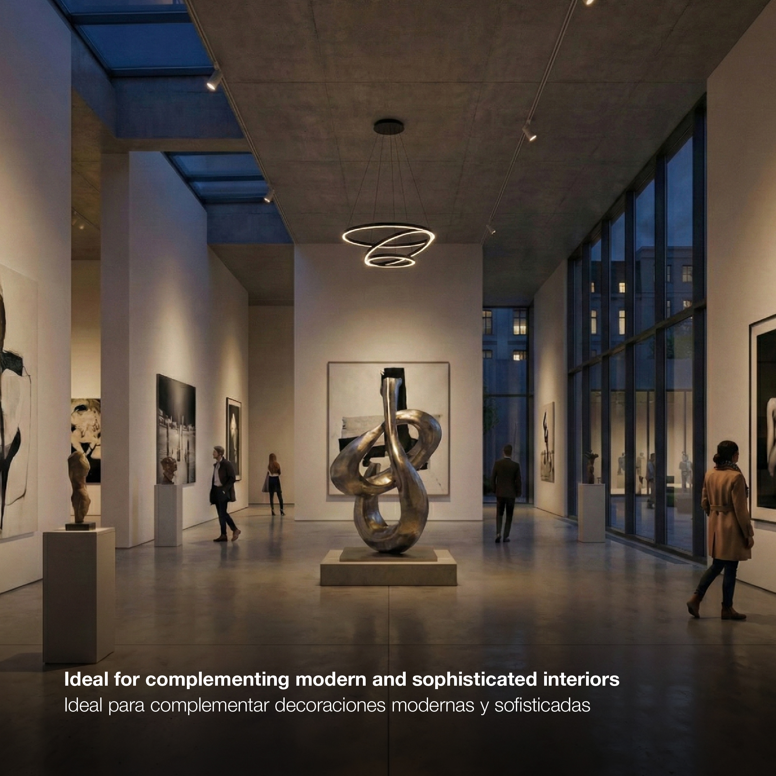 Lámpara LED Suspendida Negro Ø80cm, 62W, Blanco Cálido 3000K, 3720lm