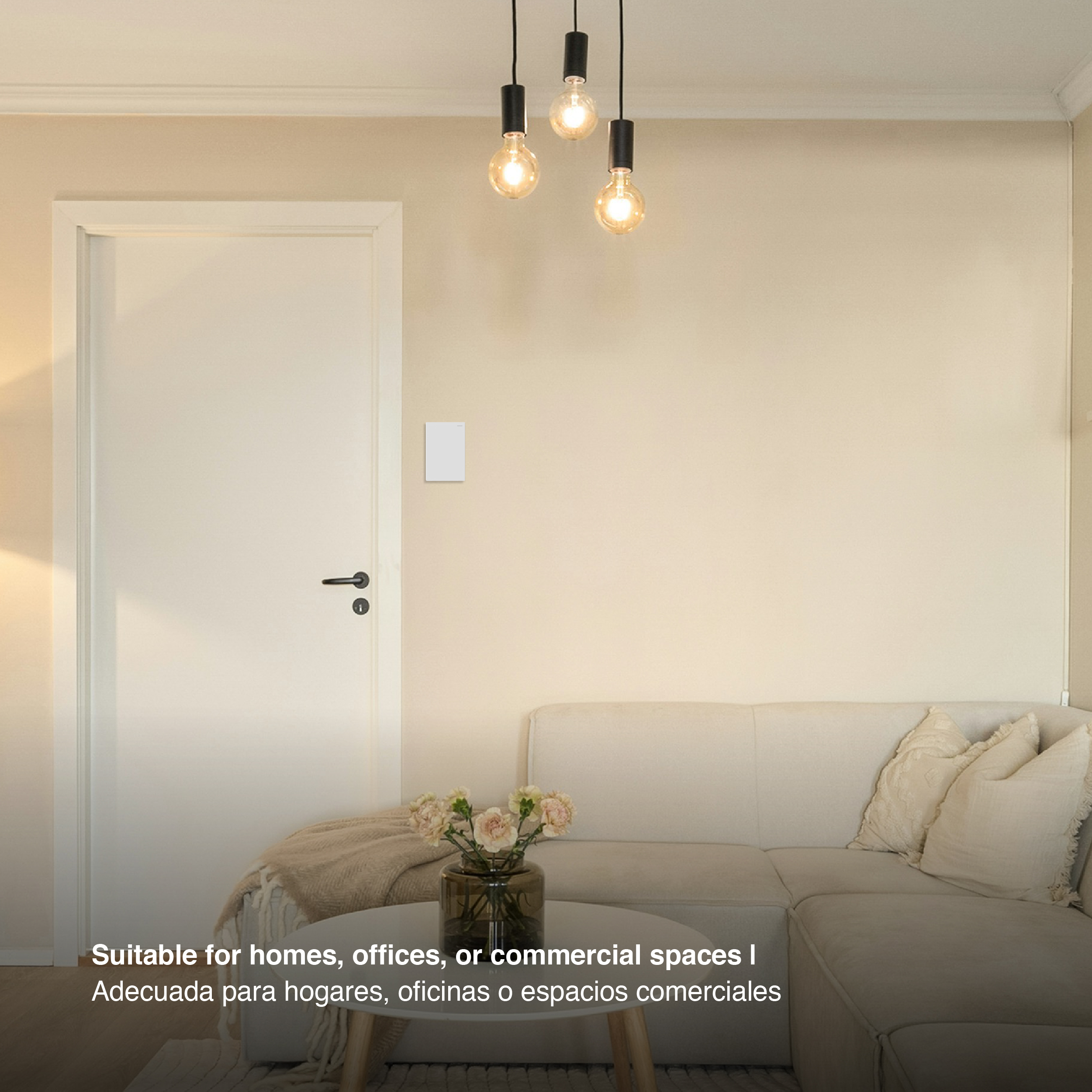 Tecla de 1 Canal, 2 Vías 10A Máx. AC 250V, Blanco