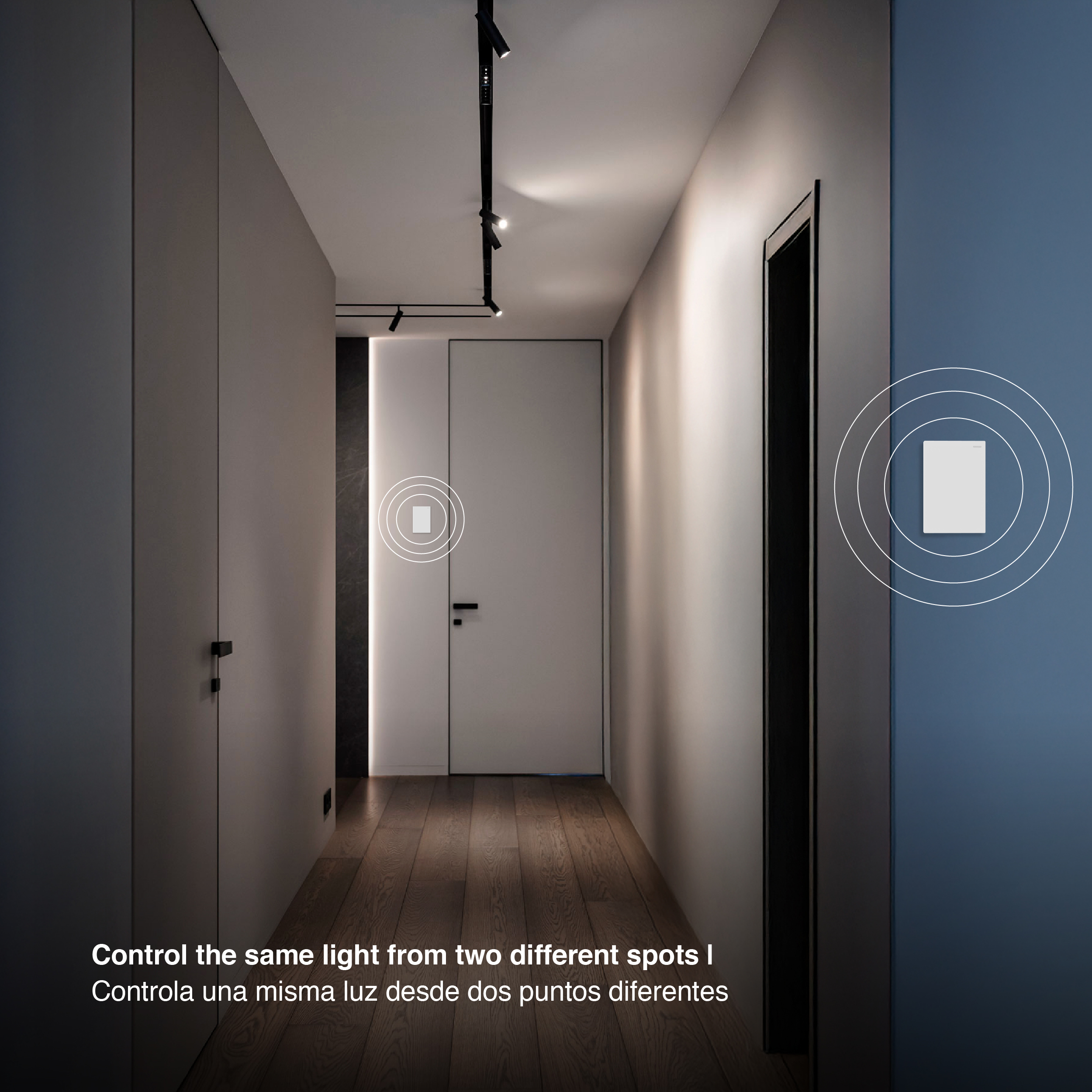 Tecla de 1 Canal, 2 Vías 10A Máx. AC 250V, Blanco