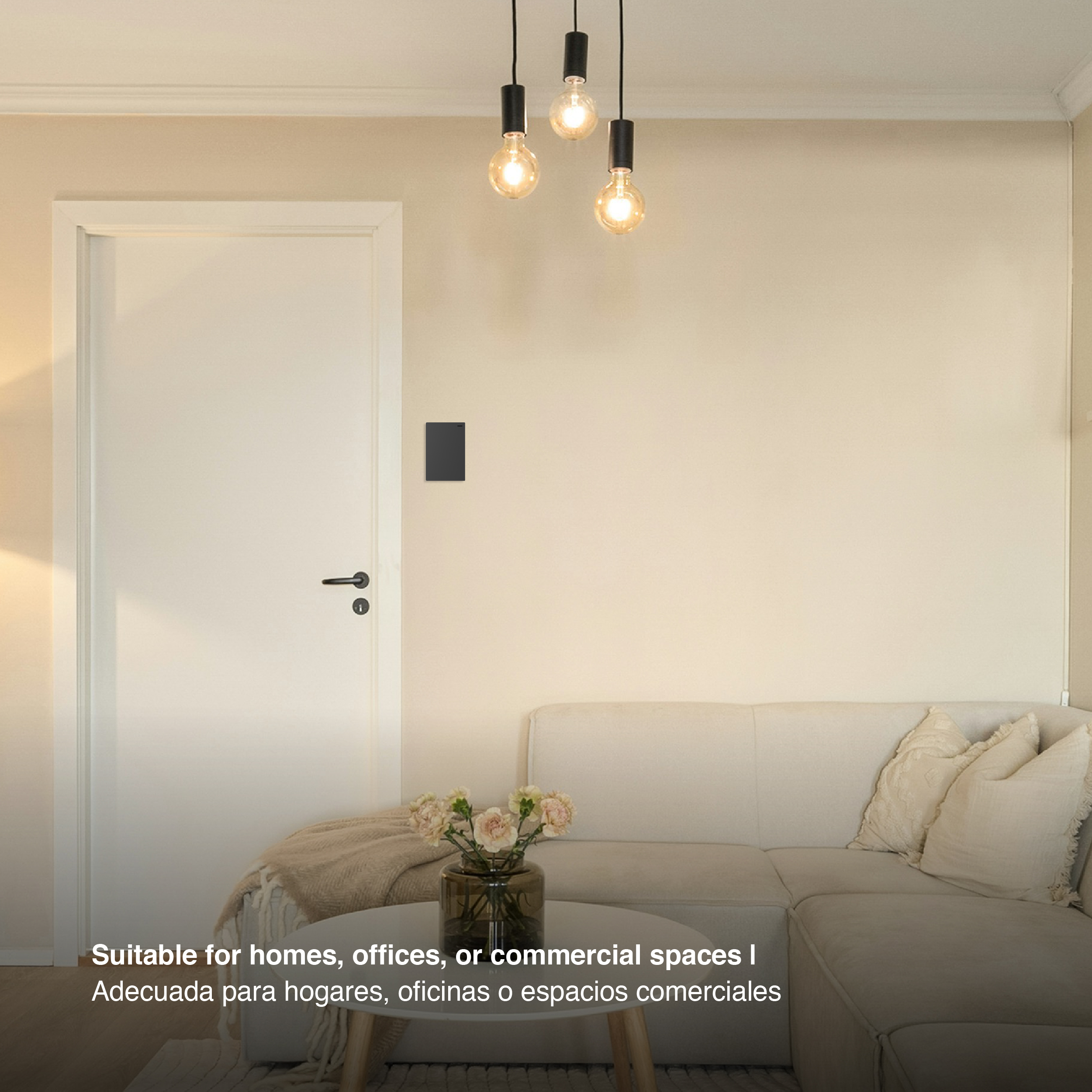 Tecla de 1 Canal, 2 Vías 10A Máx. AC 250V, Gris